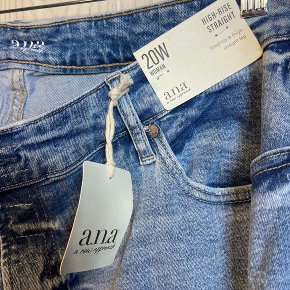 COPY - N/WT ana woman High Rise Straight leg raw hem jeans-self fasten- no zip - Picture 12 of 16